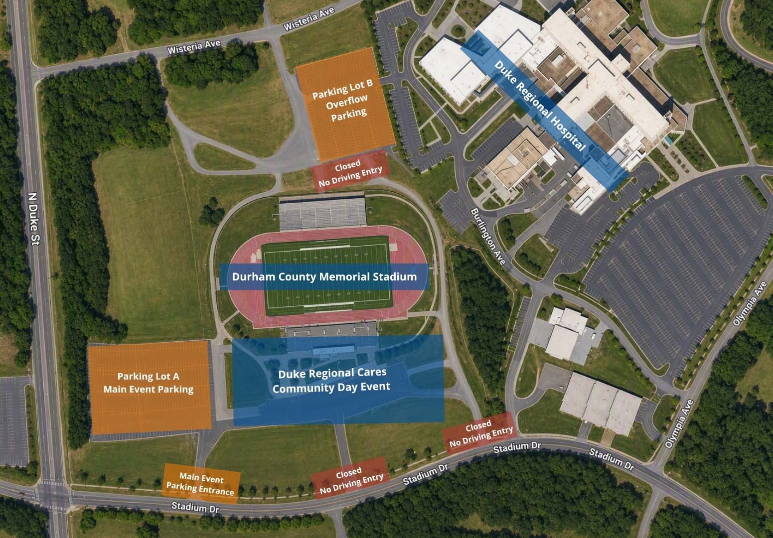 DR Care Event Parking Map without Key