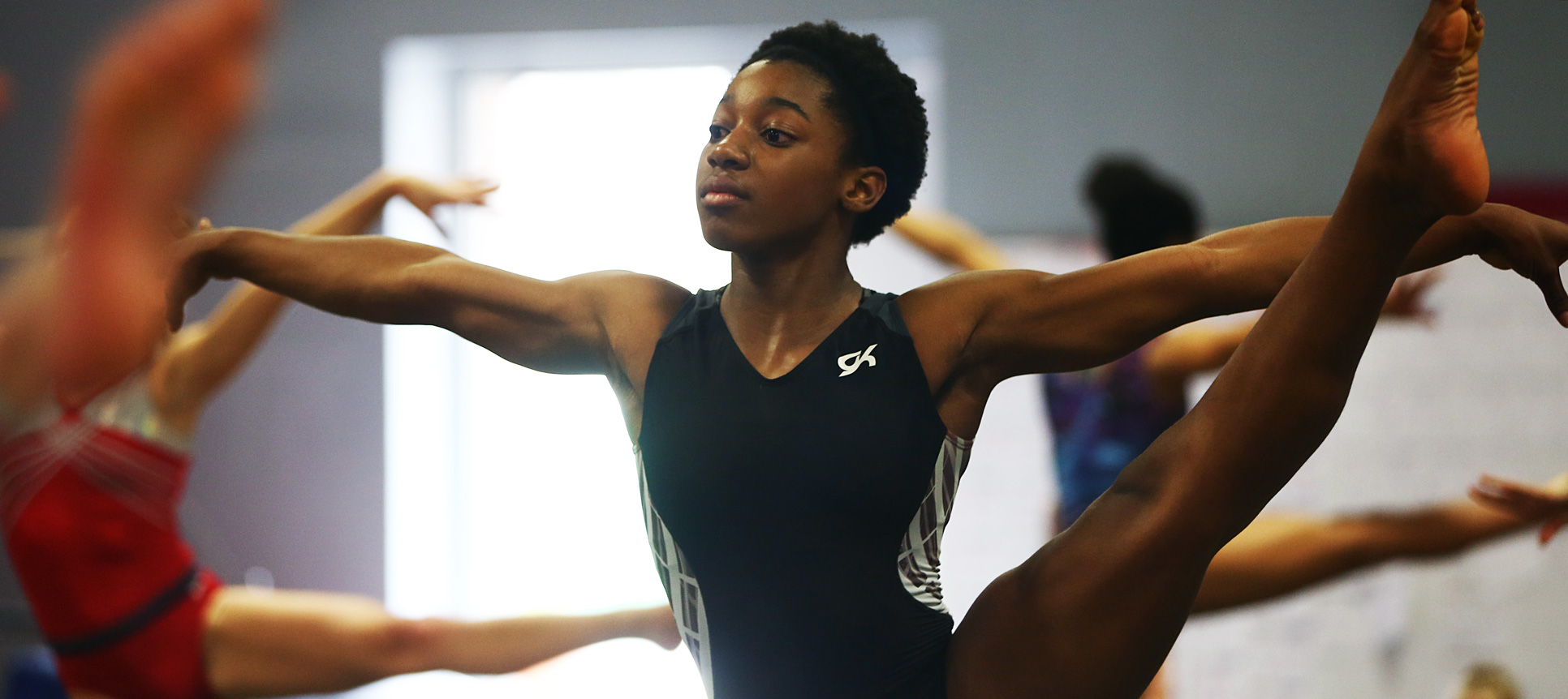 Aya at gymnastics practice