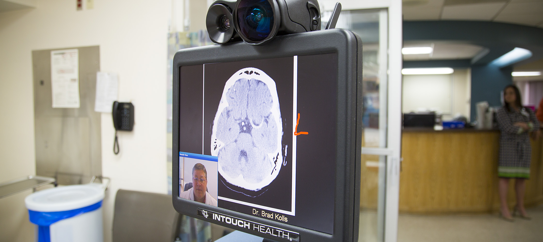 Duke neurologists view CT scans and discuss them with the patient via telemedicine.