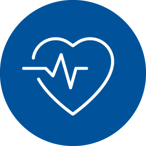 Icono de corazón con línea de electrocardiograma