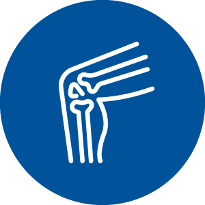Icono ortopédico de la radiografía de rodilla