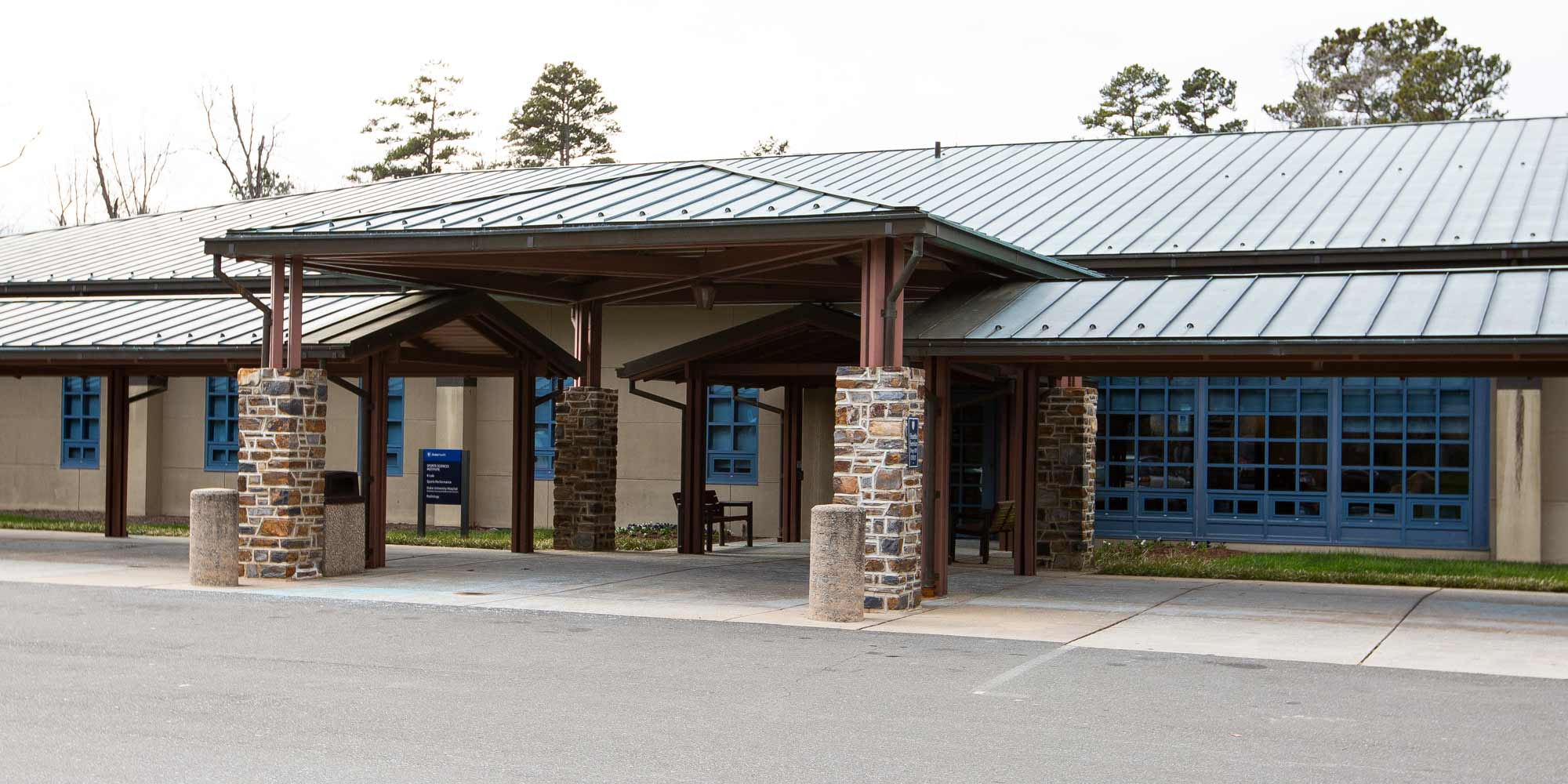 The entrance to the James R. Urbaniak Sports Sciences Institute