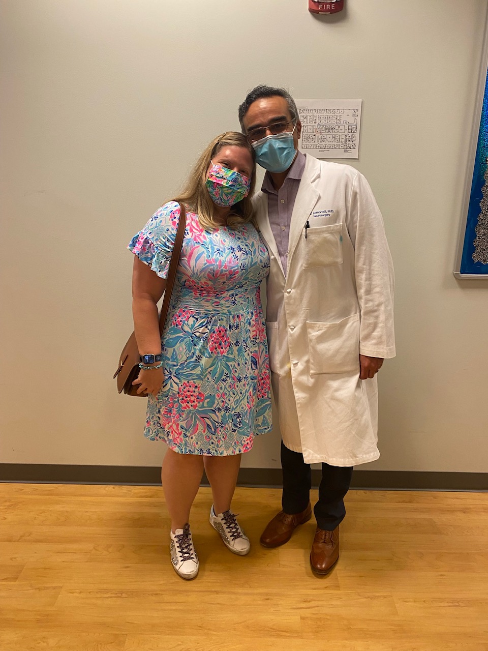 Hillary Lockemer and Dr Ali. Zomorodi pose together for a picture at Duke University Hospital. 