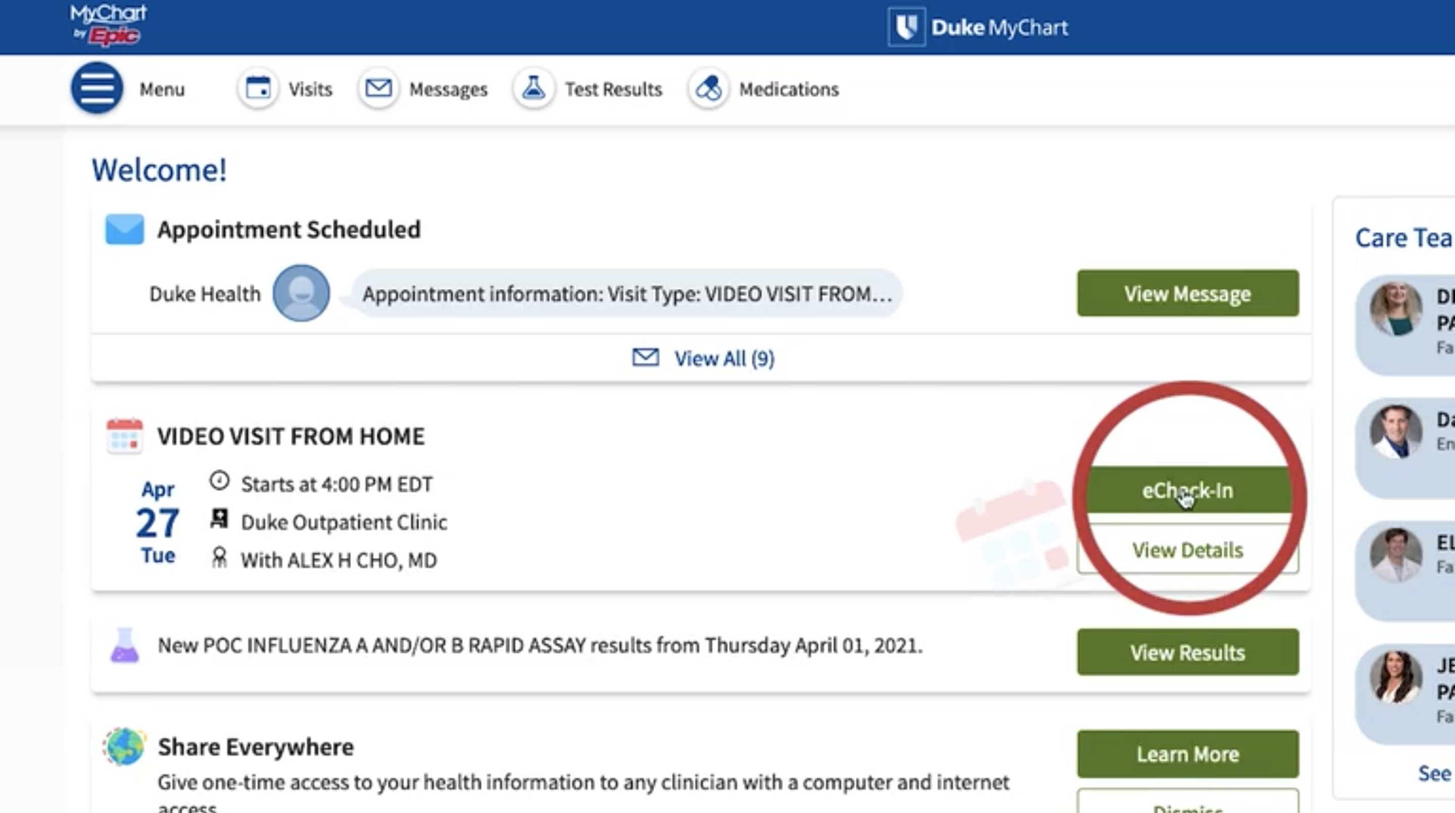 A view of the echeck-in process.