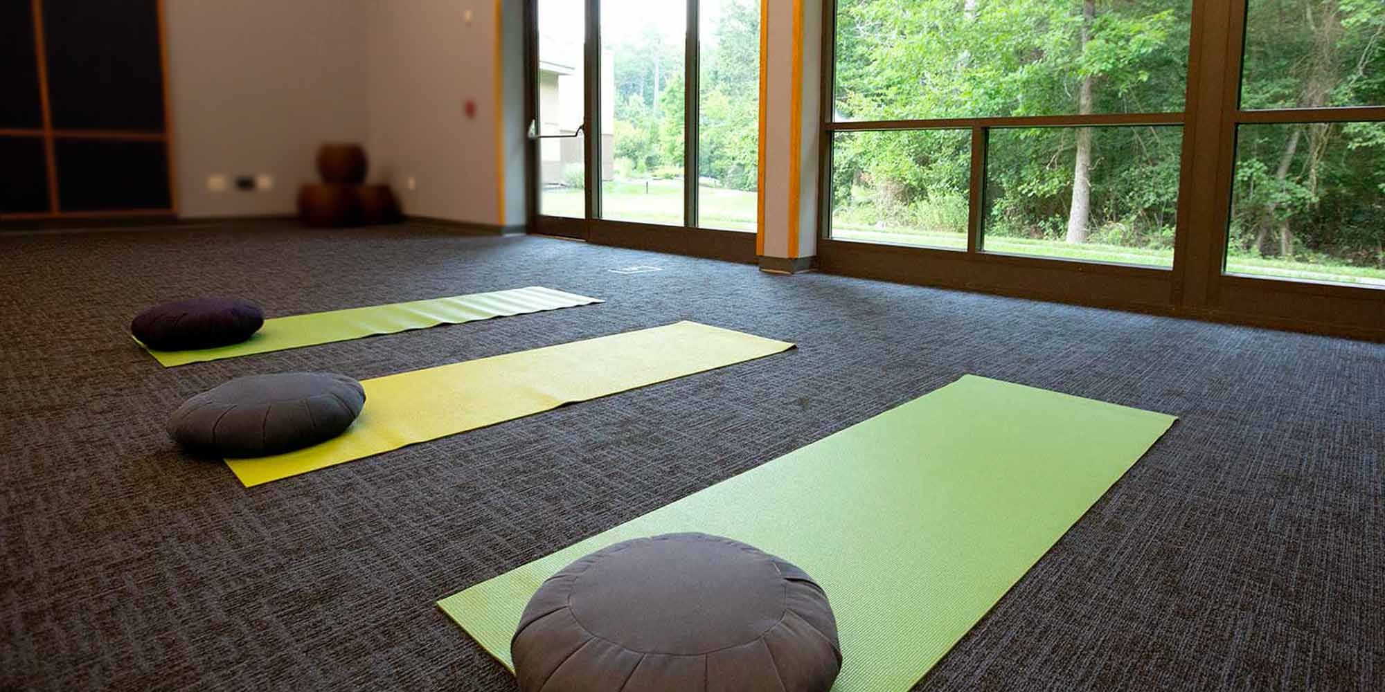 A yoga room at Duke Integrative Medicine