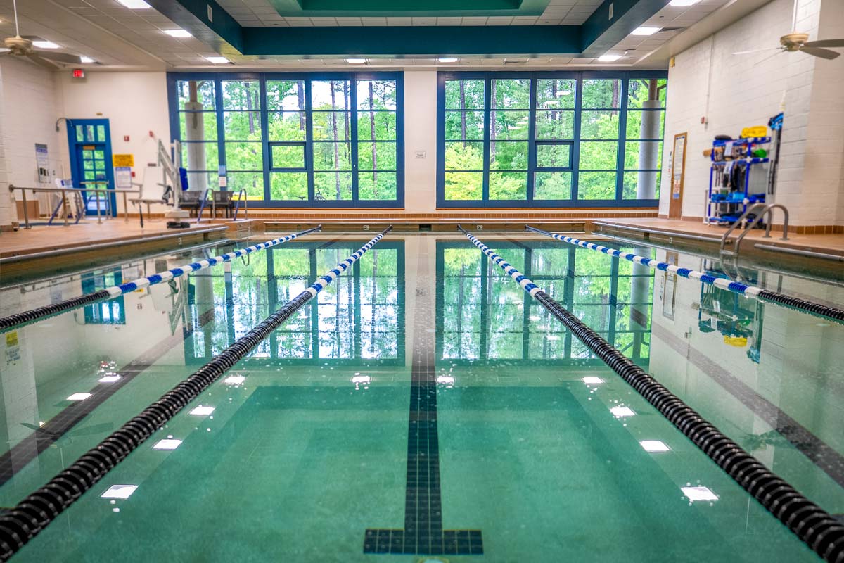 The pool at the health and fitness center