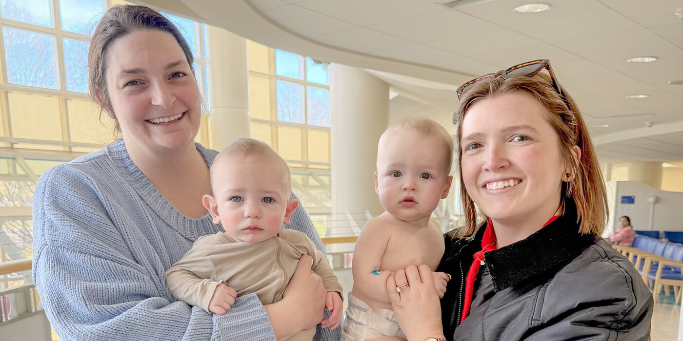 HoldFrom left, J.R. Riley and Grace and Rhian Ray meet up during follow-up appointments at Duke.