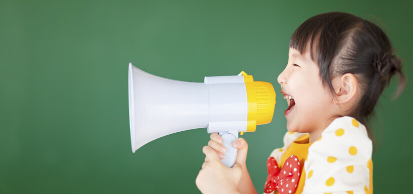 child with megaphone
