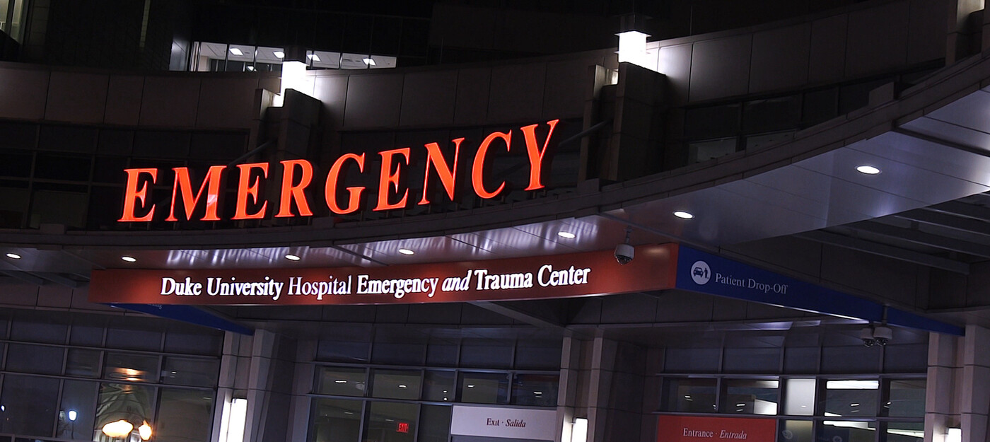 Emergency room at Duke University Hospital in Durham
