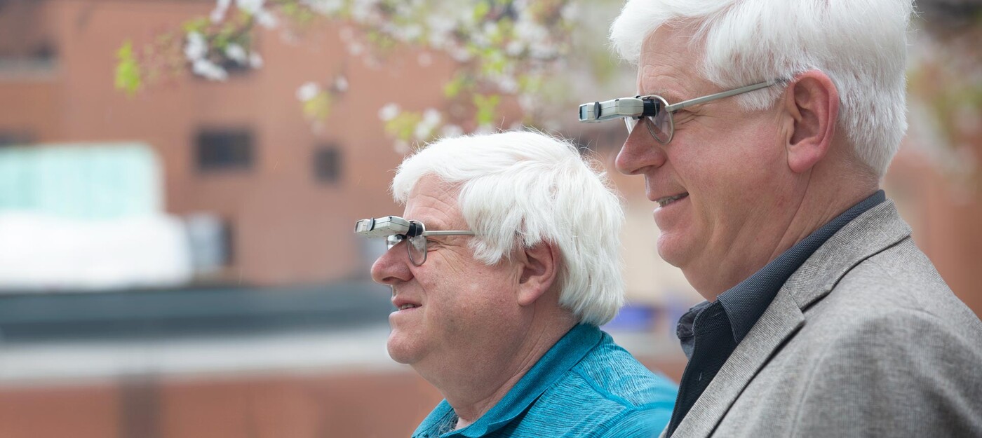 Lance and Kevin Morgan wear bioptic devices to help them while driving. 