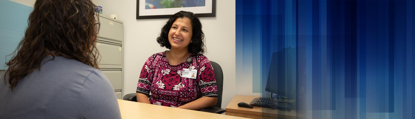 A provider meets with a patient