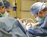 Duke doctors perform thyroid surgery on a patient at Duke Raleigh Hospital.