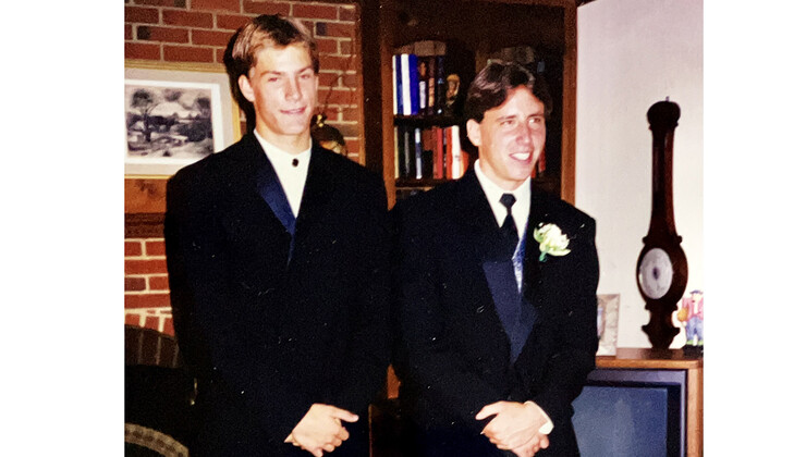 Jones and Stroud in smile together before prom in 1998