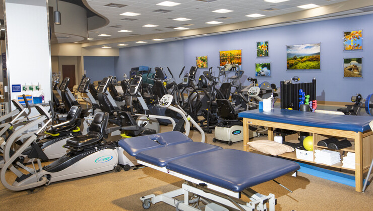 Área de examen en Duke Rehabilitación cardiopulmonar en Croasdaile