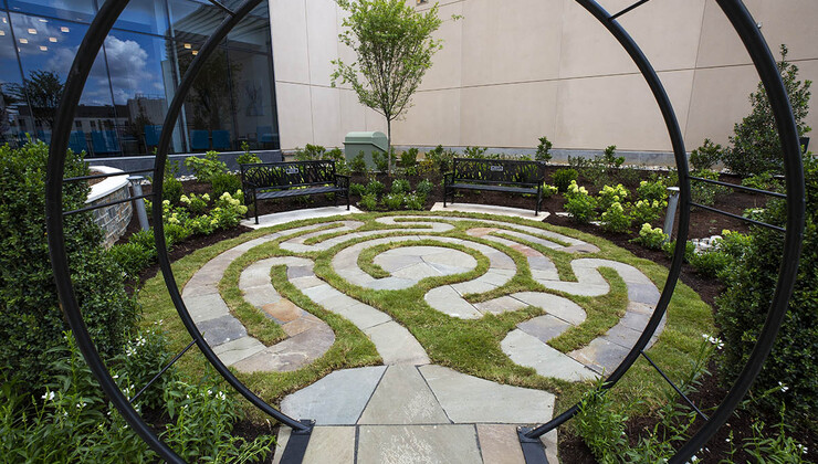 The garden at Duke Raleigh Hospital's South Pavilion