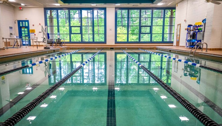 The pool at the health and fitness center