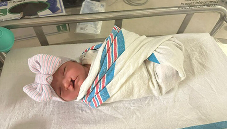 Zoey as a newborn baby. 