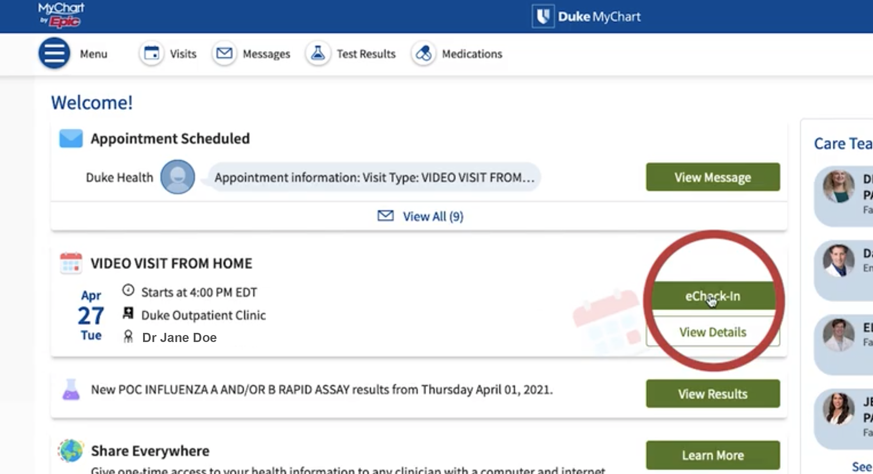 A view of the echeck-in process.
